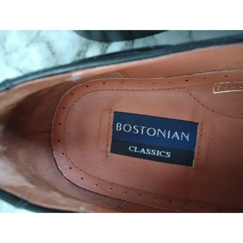 Bostonian Classics Black Leather Tassel Wingtip Loafers Size 9W